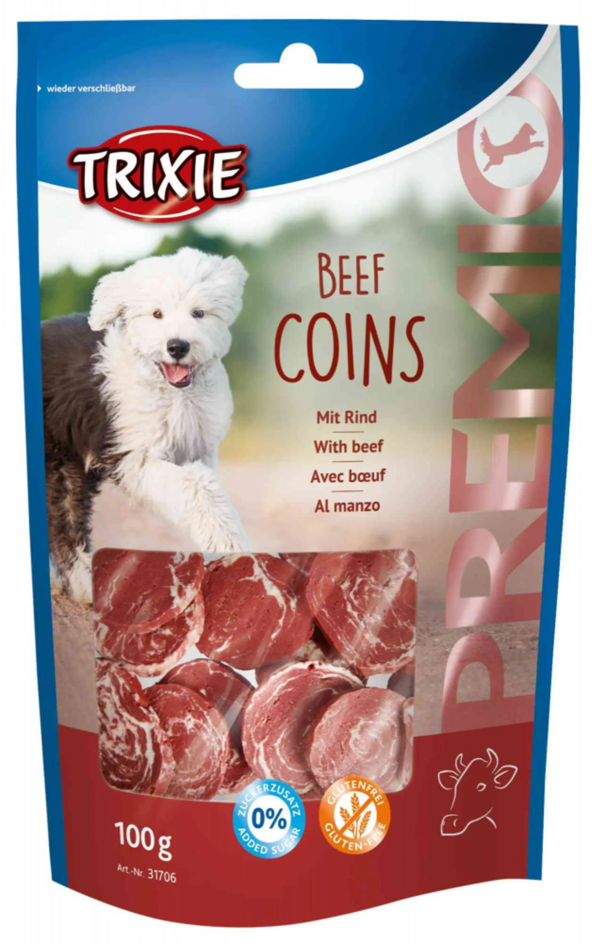 تشویقی سگ با طعم  گوشت گاو تریکسی Beef Coins 